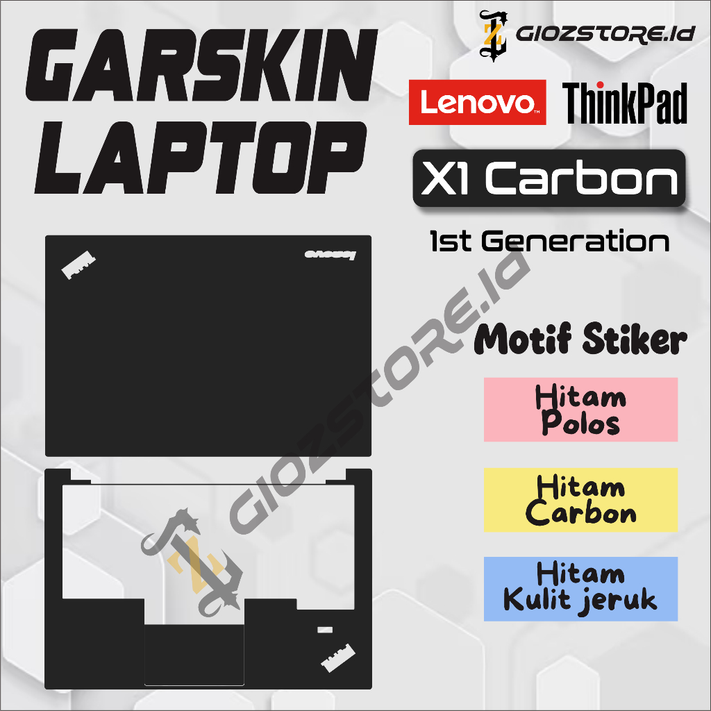 Garskin Laptop X1 Carbon Gen 1 stiker Protector murah