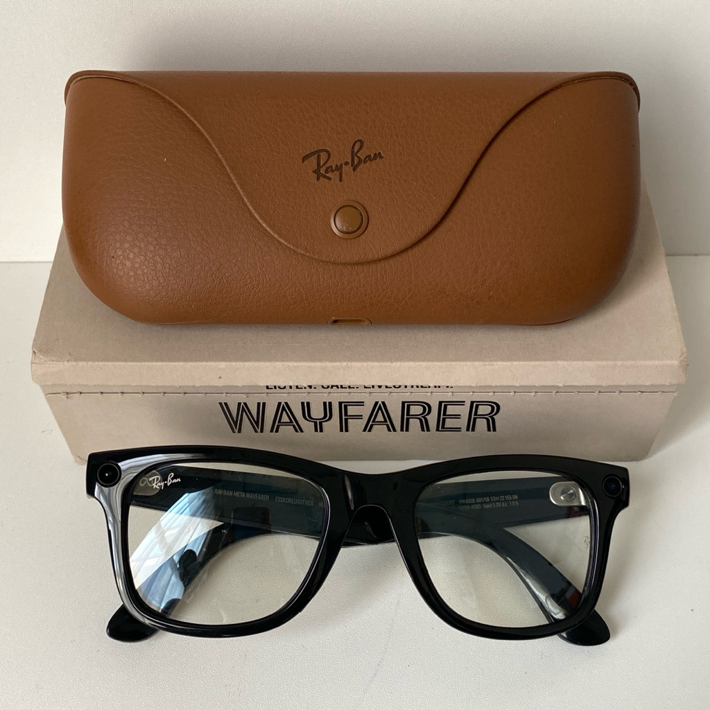 Rayban Meta Smartglasses Wayfarer Generation 1 Clear Lens Size L