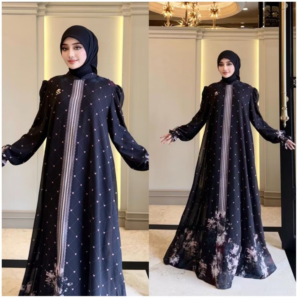 Shella Saukia Dress Love Hitam