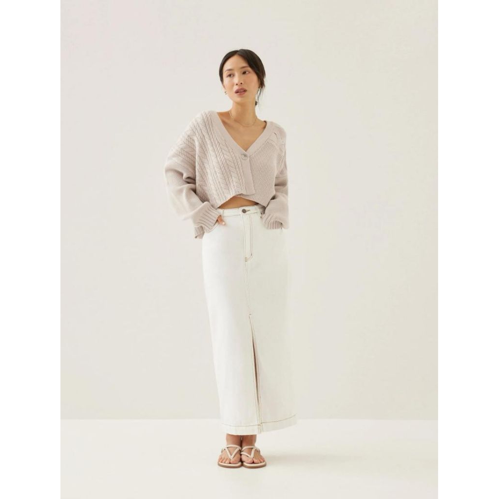Love Bonito denim pencil midi skirt