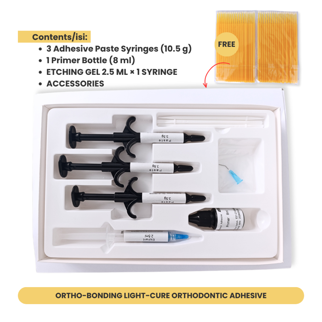 Lem bracket behel gigi 3,5GR , bonding primer 8ML ortho LIGHT CURE Laser per pcs & per KIT merek Ort