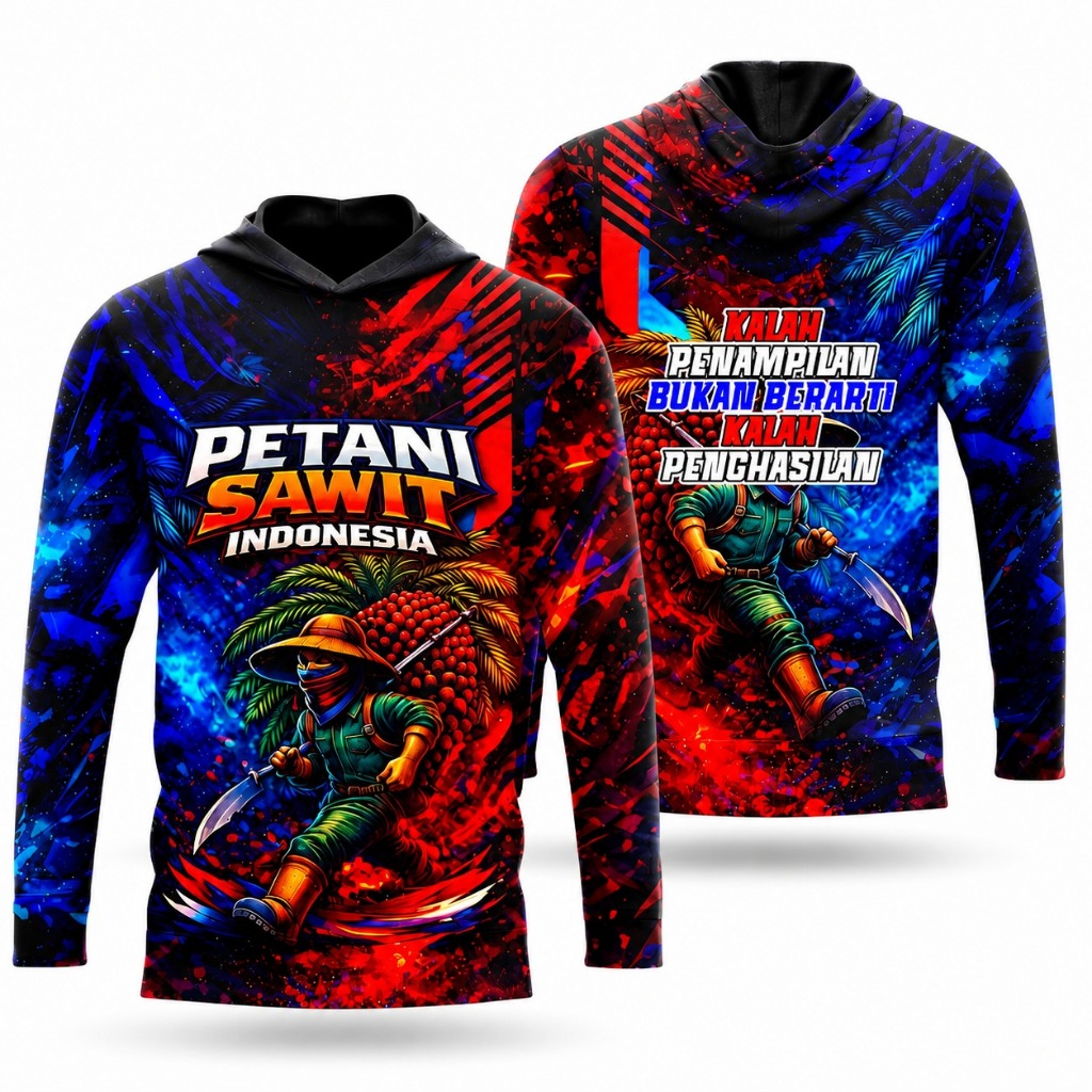 Kaos Jersey Petani Sawit Full Printing  Lengan Panjang Premium Komunitas Petani Sawit Indonesia