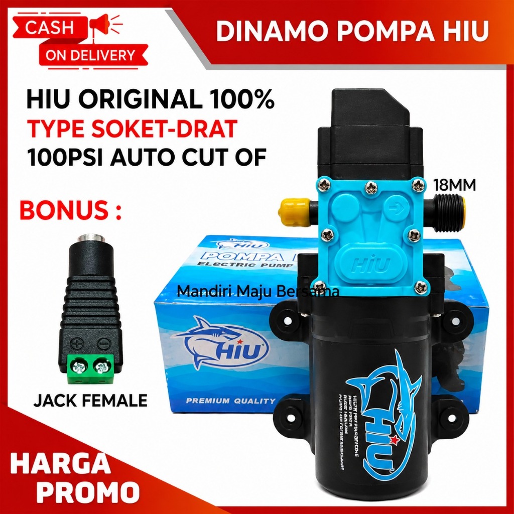 Pompa Dc Hiu 12v 6.8 Bar 5Lpm / Dinamo Pompa Dc 12v Hiu 100 psi