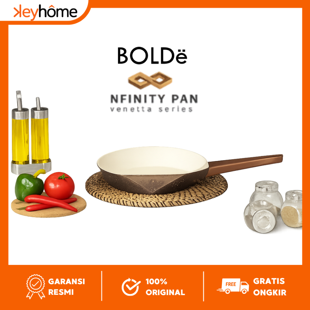 BOLDe Infinity Fry 28 Cm Venetta Series Wajan Penggorengan Granit