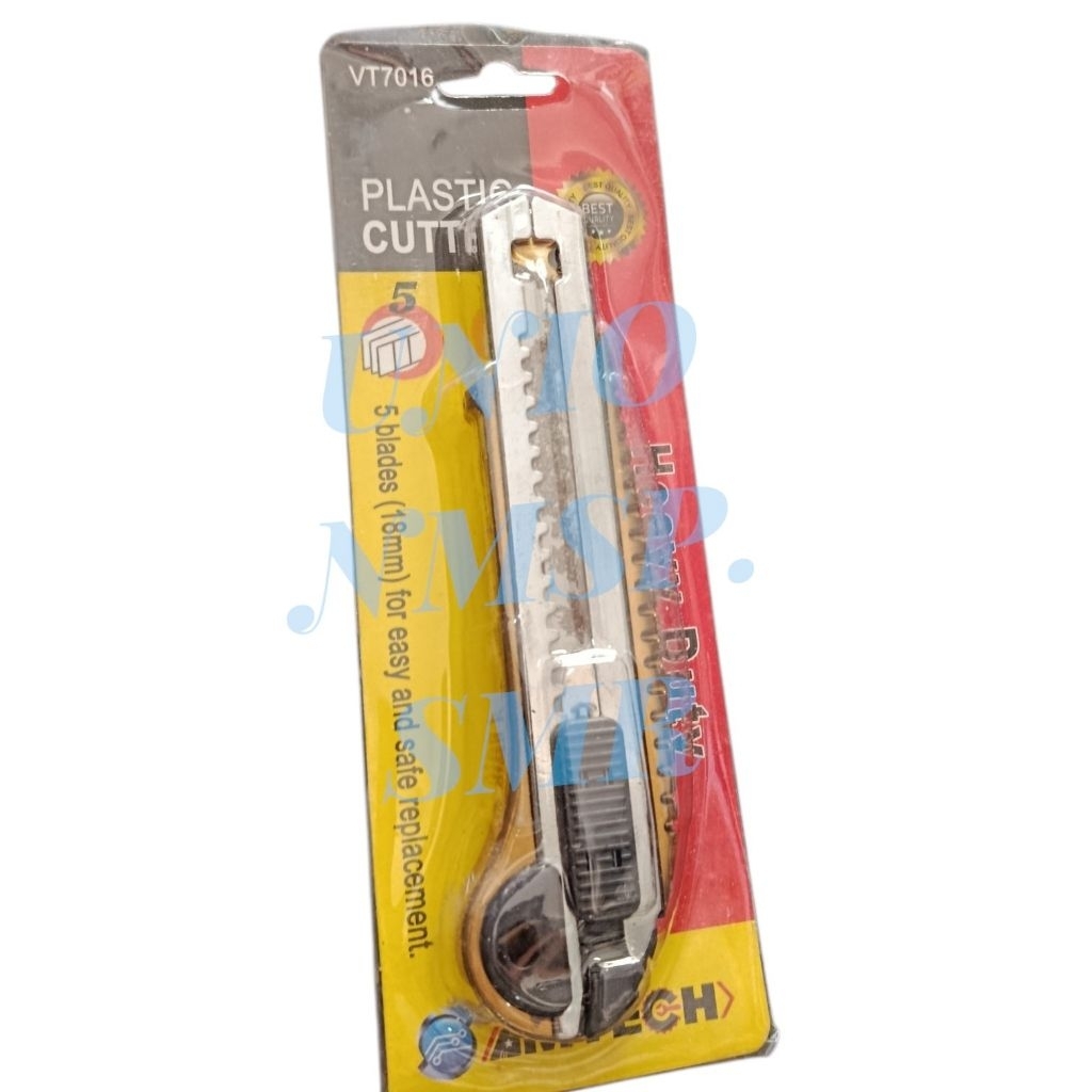 Cutter Besar Heavy Duty VT7016 Pisau Cutter Plastik Bonus 5 Isi Ulang Pisau Silet 18mm