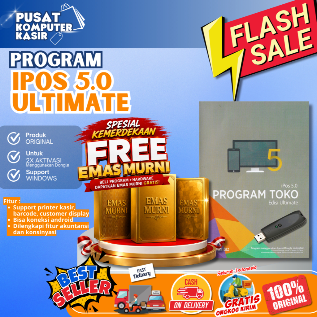 Program Kasir Toko IPOS 5.0 Ultimated [DONGLE EDITION] | Program Kasir IPOS 5 | Program Kasir Toko S