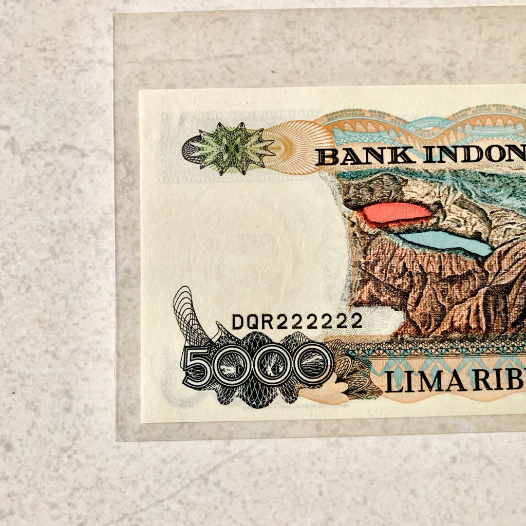 Java Coins - Uang Kuno Nomor Seri Solid 222222 Sasando Rote 5000 Rupiah Tahun 1992