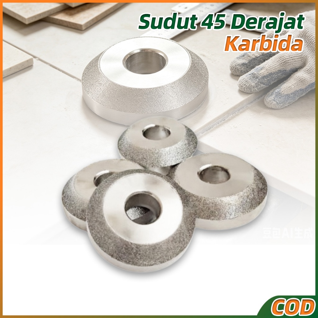 Roda Gerinda Setting Klep Diamond 45 Derajat Lubang 11-12mm, Diameter 22 24 26 32 34 36 38mm, Grindi