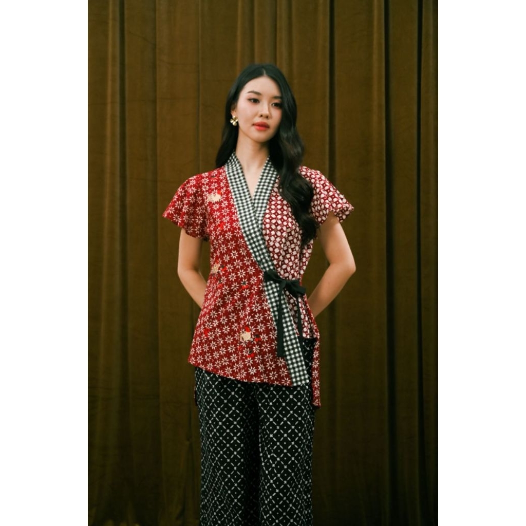 PO Ren Batik Ayam Jago Maroon Gingham