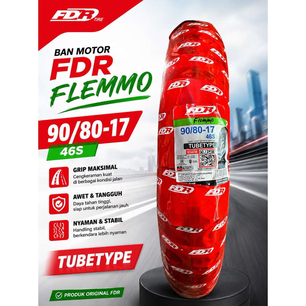 Ban motor FDR Flemo 90/80 ring 17 tubetype