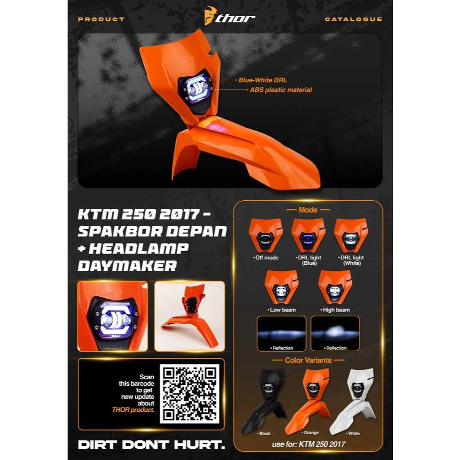KTM 250 2017 - Spakbor Depan + Headlamp Daymaker | Paket Body Depan Trail