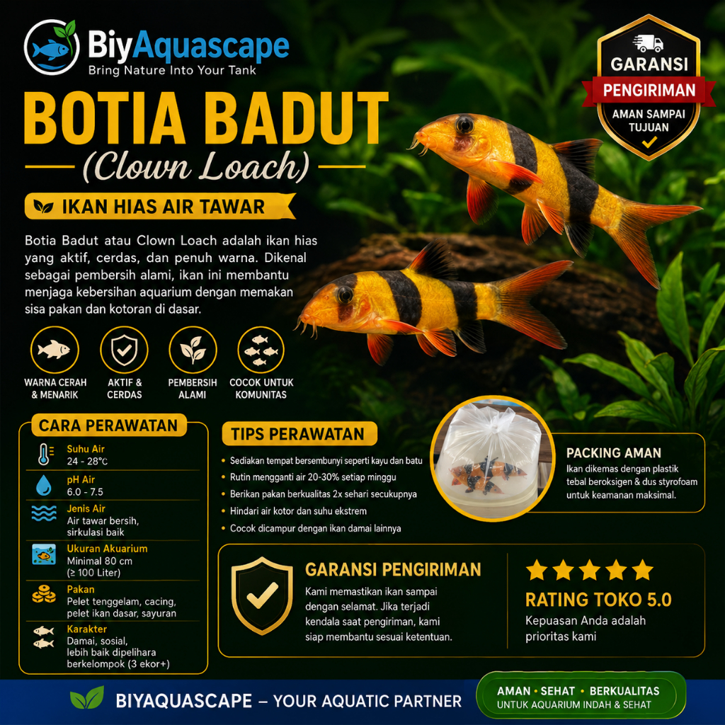 IKAN HIAS AQUASCAPE BOTIA BADUT