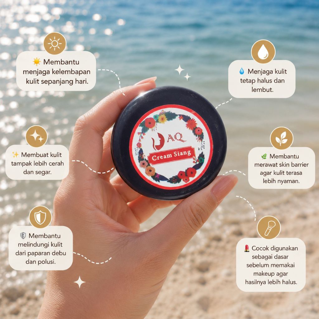 Cream Siang AQ Skincare / Cream Pemutih Wajah AQ / Cream Whitening AQ Anti Flek -