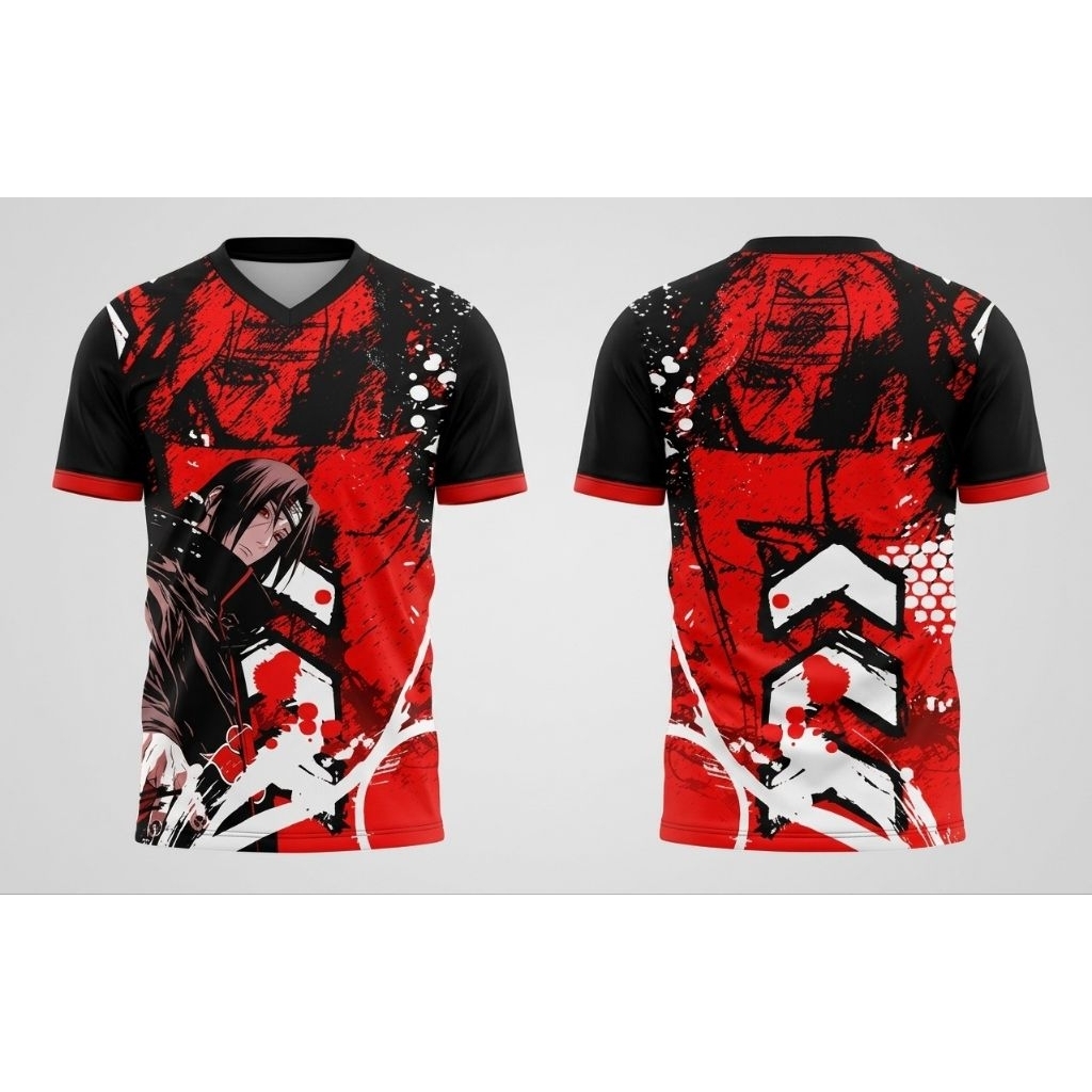 Jersey Itachi Uchiha Anime Premium – Desain Keren, Adem & Nyaman Dipakai | Jersey Anime Futsal Pria 