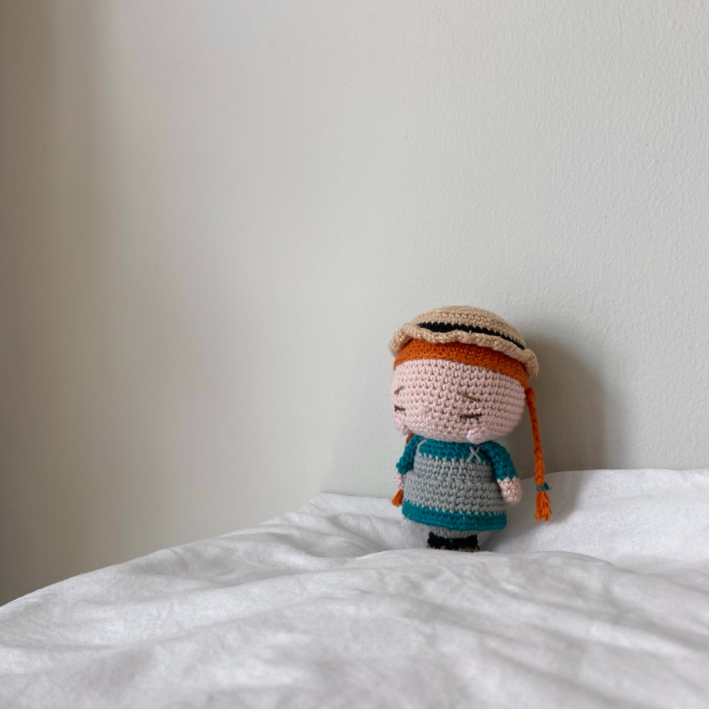 lepas kolpri boneka rajut anne shirley of green gables