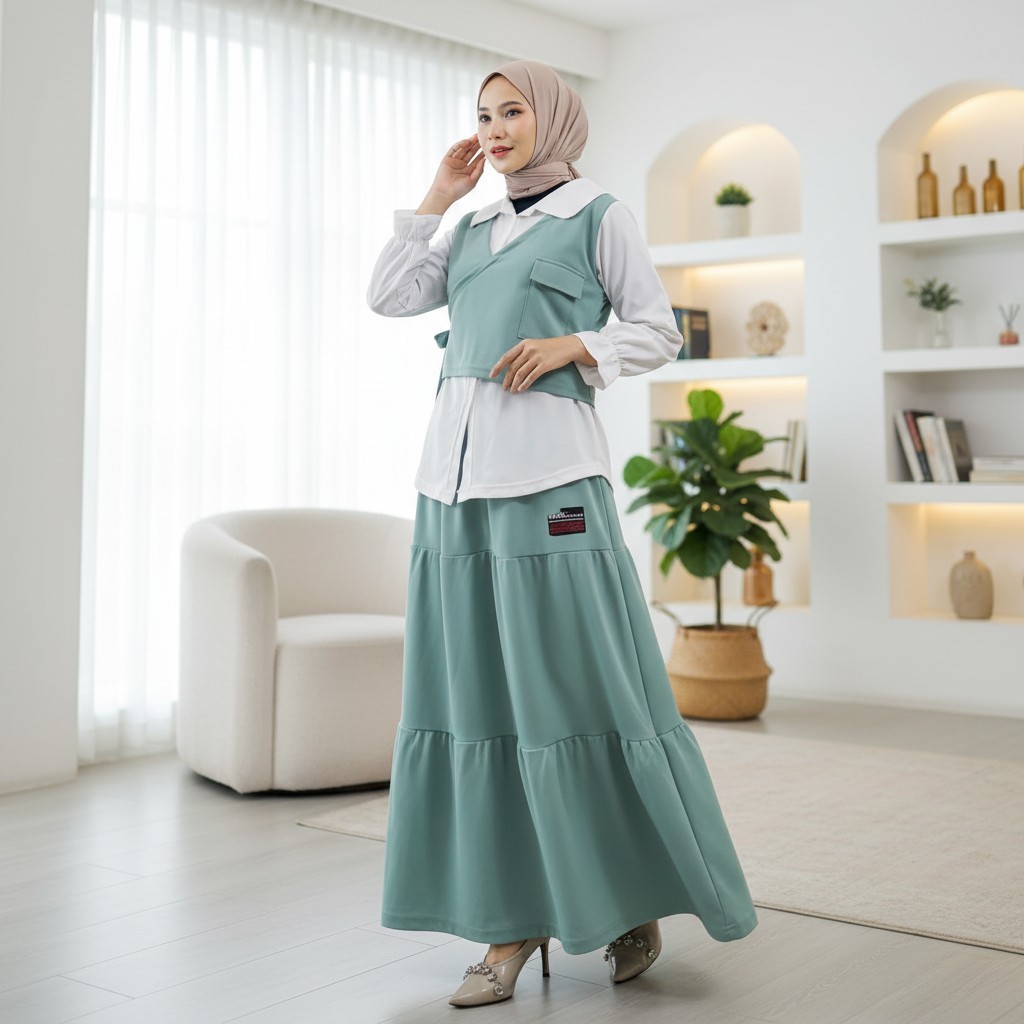 CARLINA Setelan GYL 2in1 Set Baju dan Rok Wanita