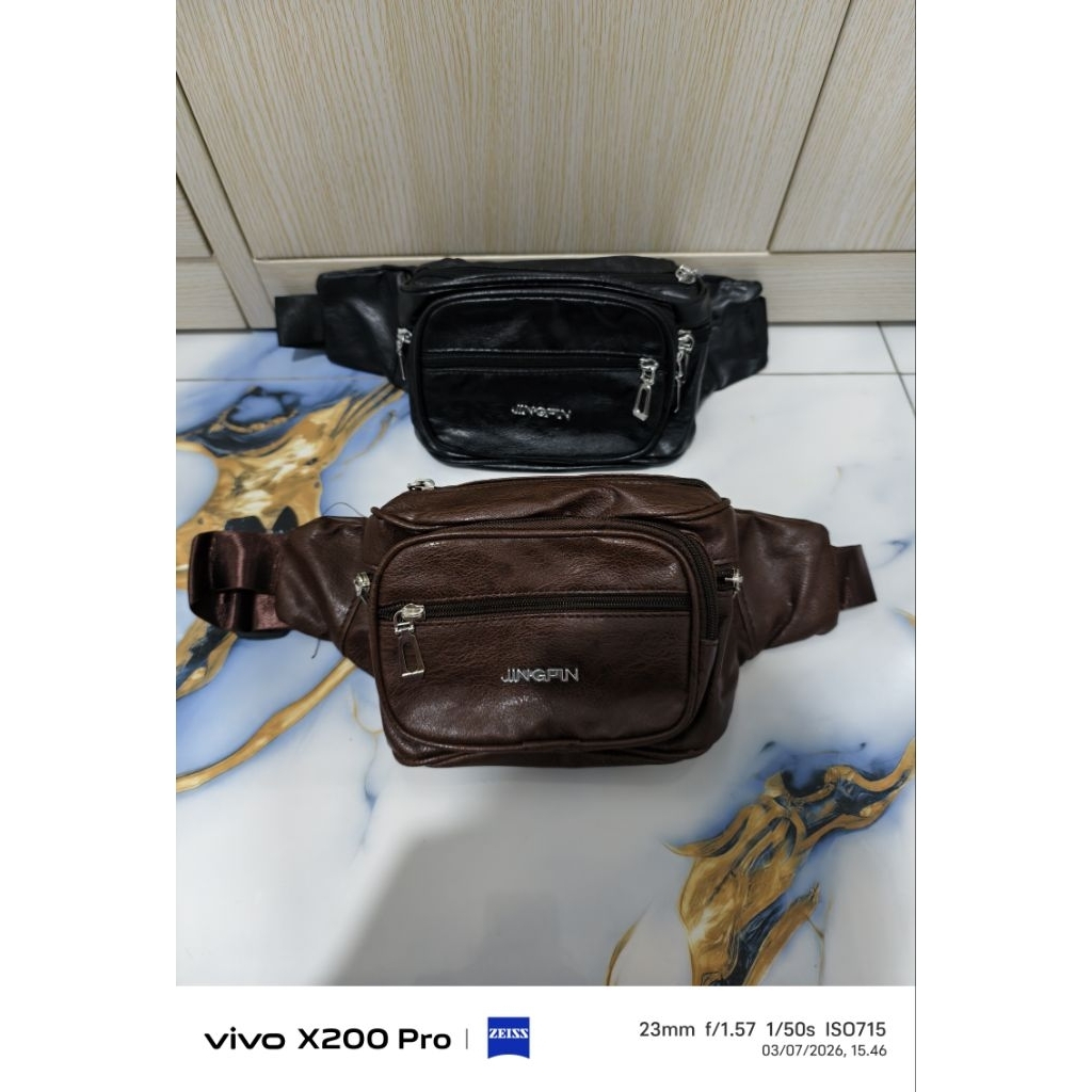 Tas pinggang pria / tas pinggang kulit / waistbag wb kulit