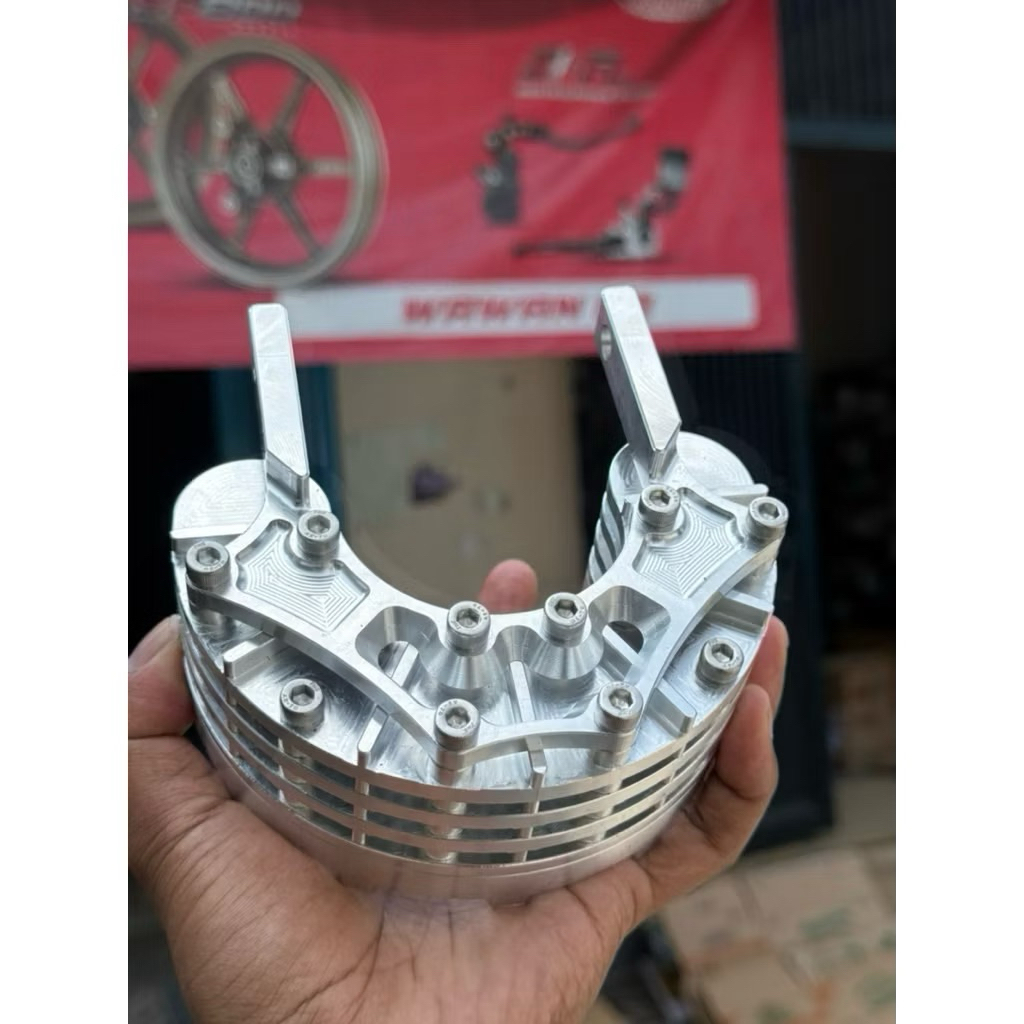 OIL COOLER CNC BAHAN ALUMINIUM BILET T6 BY AKS JOGJA COPY OIL COOLER XR400