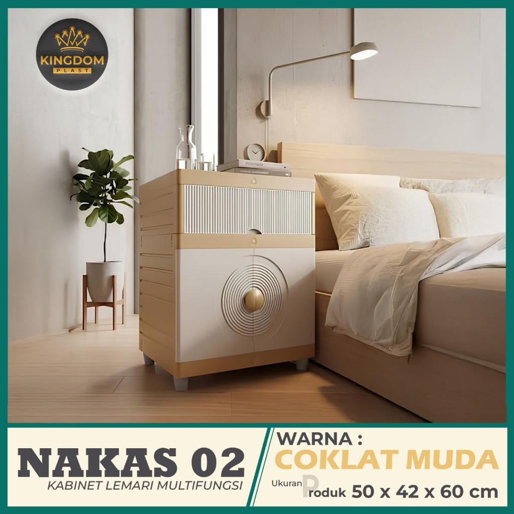 Kabinet Plastik NAKAS 02 Multifungsi – Nakas Kamar Tidur & Meja Samping Sofa