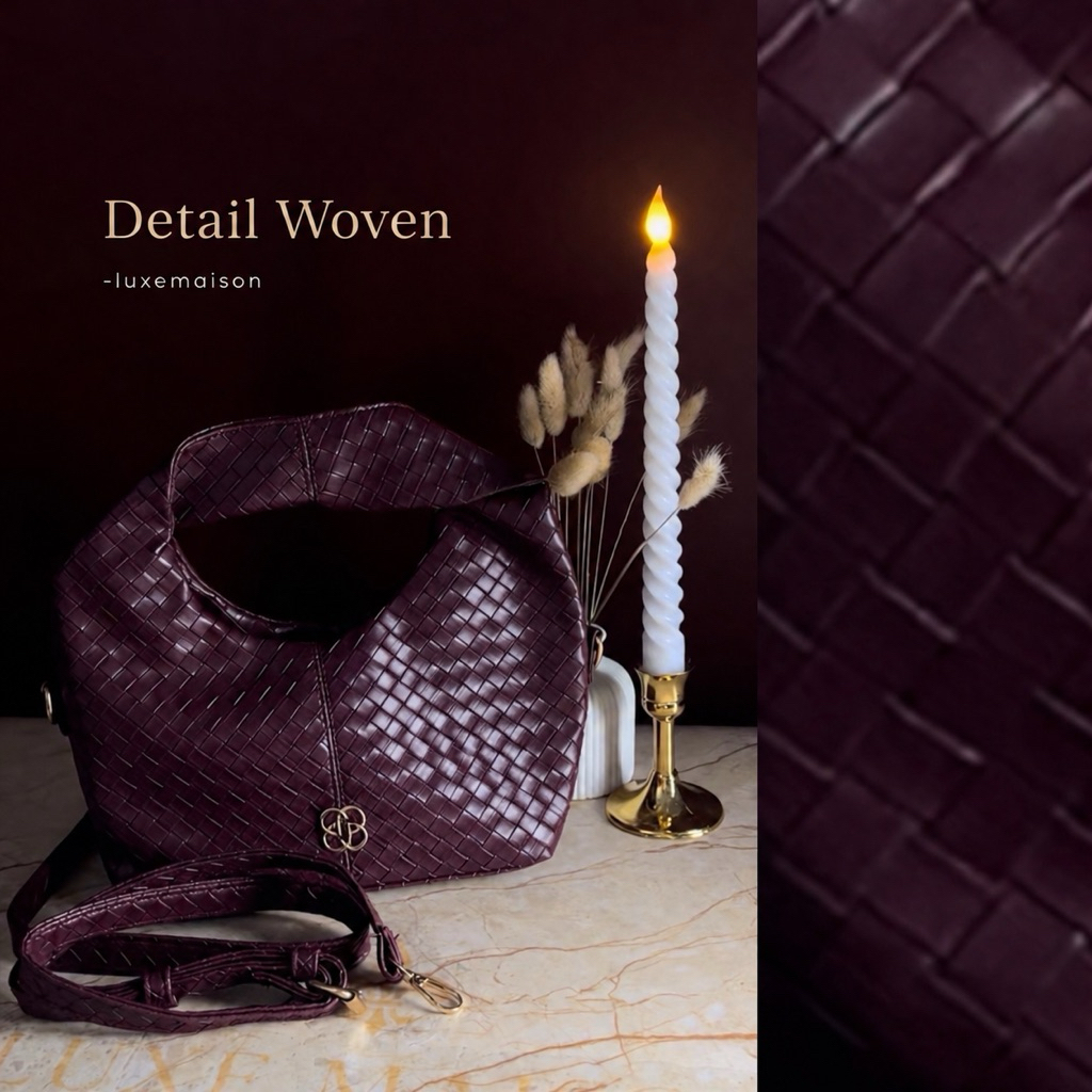 Luxe Maison Colette Tas Anyaman Wanita Woven Tote Bag