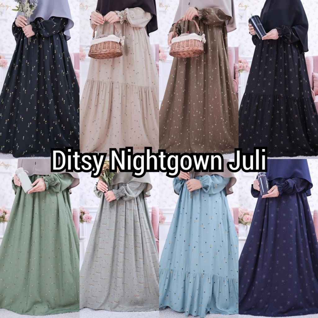 Ditsy Nightgown Juli XS S M L XL XXL XXXL JUMBO Lapin Navy Lapin Brown Lapin Dark Grey Minori Midnig