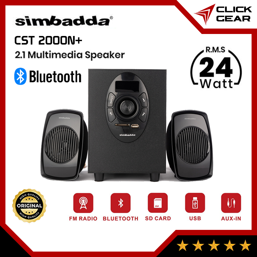 SIMBADDA CST 2000N+ Speaker Desktop 2.1 Bluetooth USB SD Card Radio AUX Multimedia Subwoofer Bass Sp