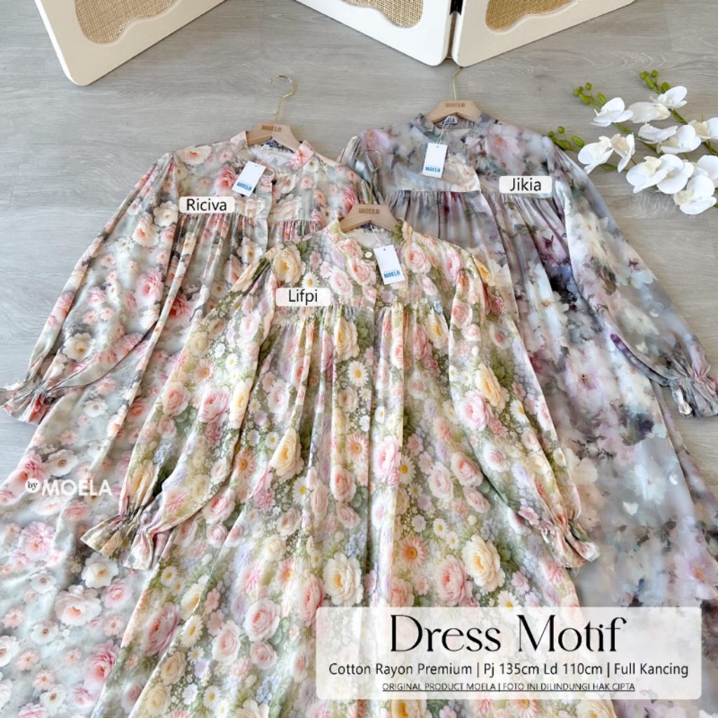Jikia Lifpi Riciva Dress Gamis Jumbo Allsize Busui Premium Original Ori Moela Berlabel