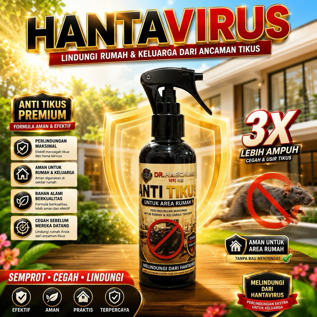 Hantavirus Anti Tikus Semprot Rumah & Keluarga – Formula Premium Aman & Efektif - Semprotan Anti Tik