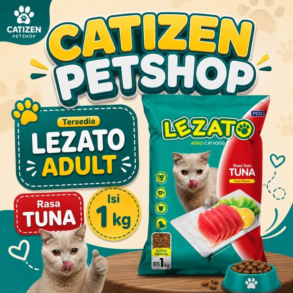 Lezato | Lezato Kitten 800 gram | Lezato Adult 1 Kg Rasa Tuna