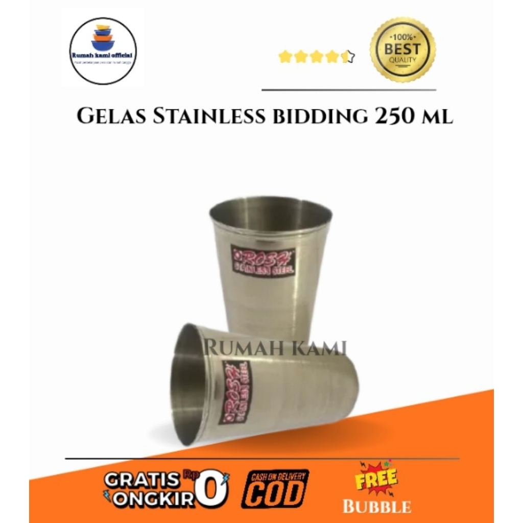Gelas stainless 250 ML Rosh Bidding Stainless Steel