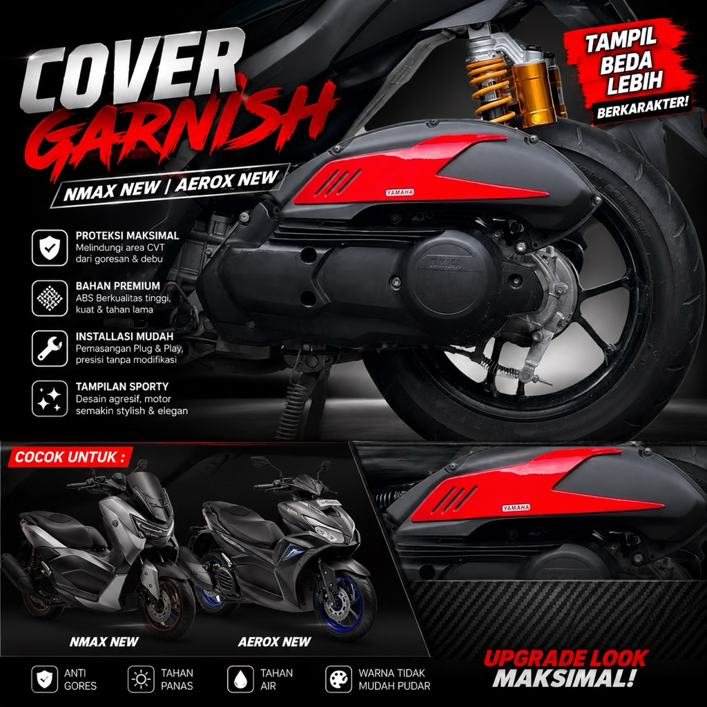 GARNISH TUTUP BOX FILTER NMAX NEW / AEROX NEW WARNA garnish aerox new variasi nmax / Tutup filter nm