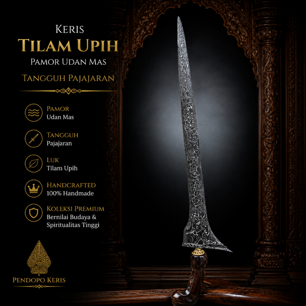Keris Tilam Upih Pamor Udan Mas Asli Tangguh Pajajaran