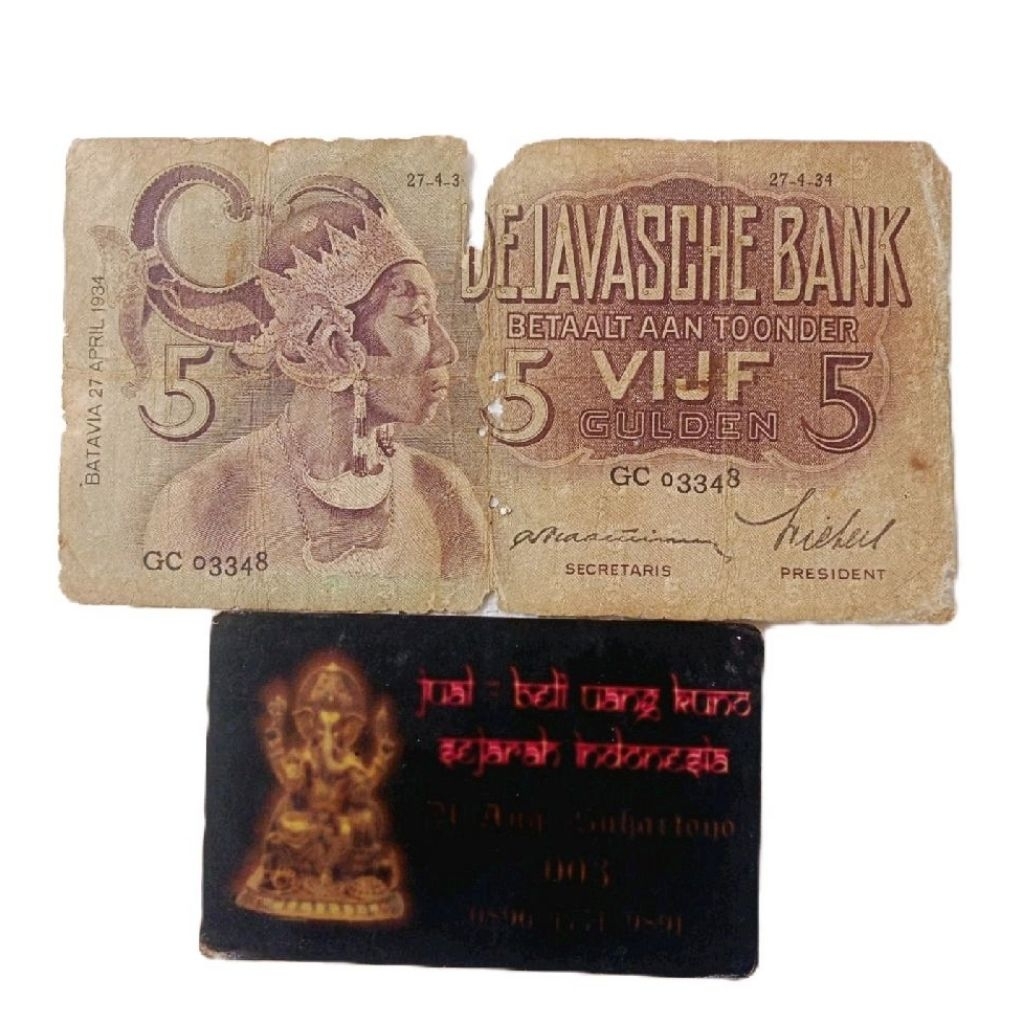 UANG 5 GULDEN 1934 APA ADANYA