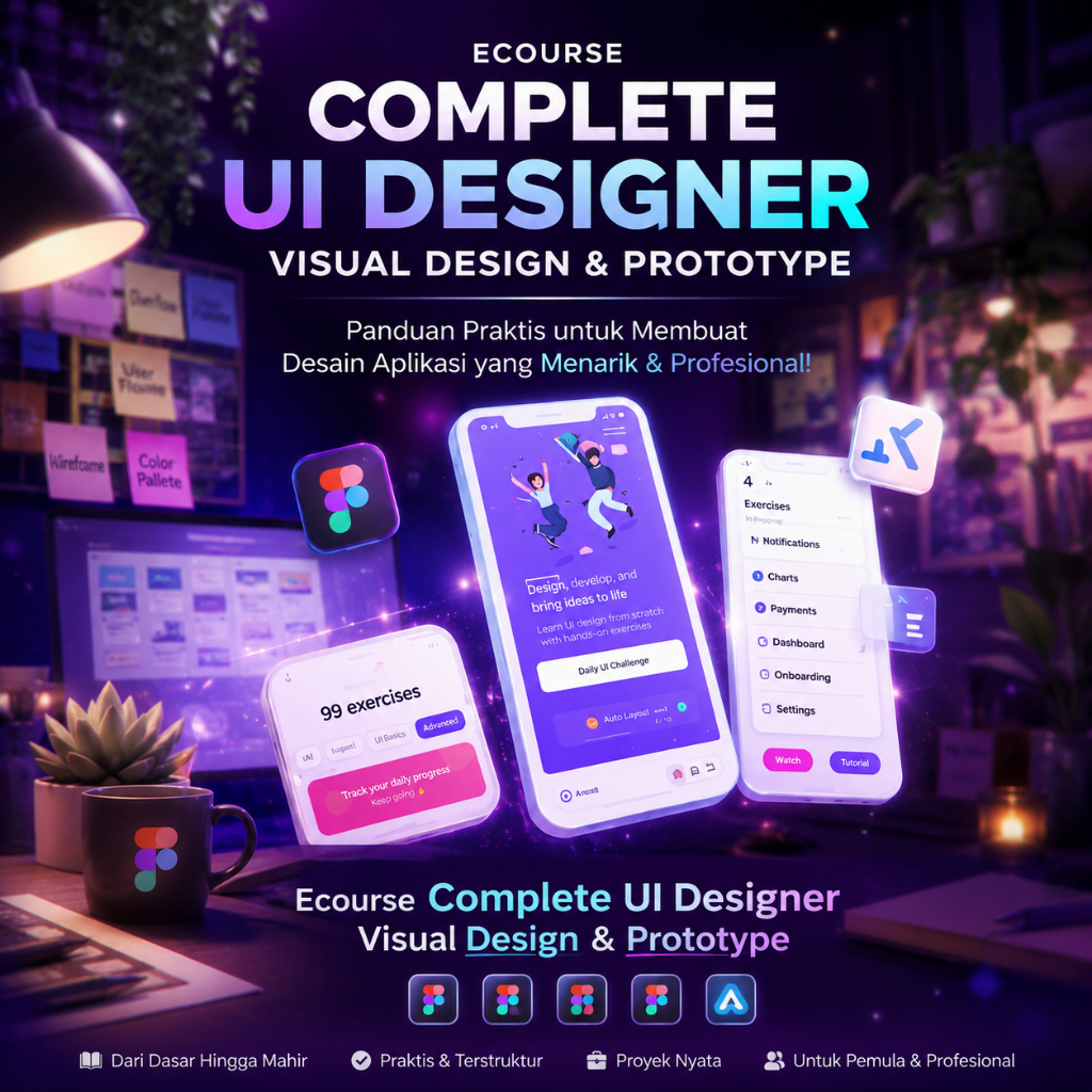 Ecourse Complete UI Designer Visual Design & Prototype