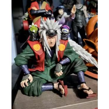 Jiraiya Figure Sitting Pose Naruto Shippuden Anime Model Statue Collectible Toy Gift for Fans Decora