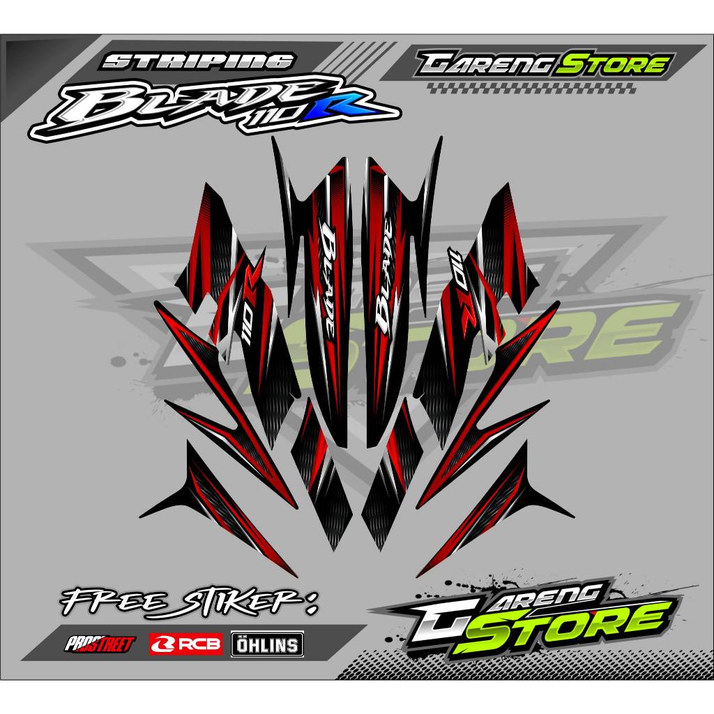STRIPING VARIASI HONDA BLADE 110 R / STICKER LIST VARIASI MOTOR BLADE 110 R
