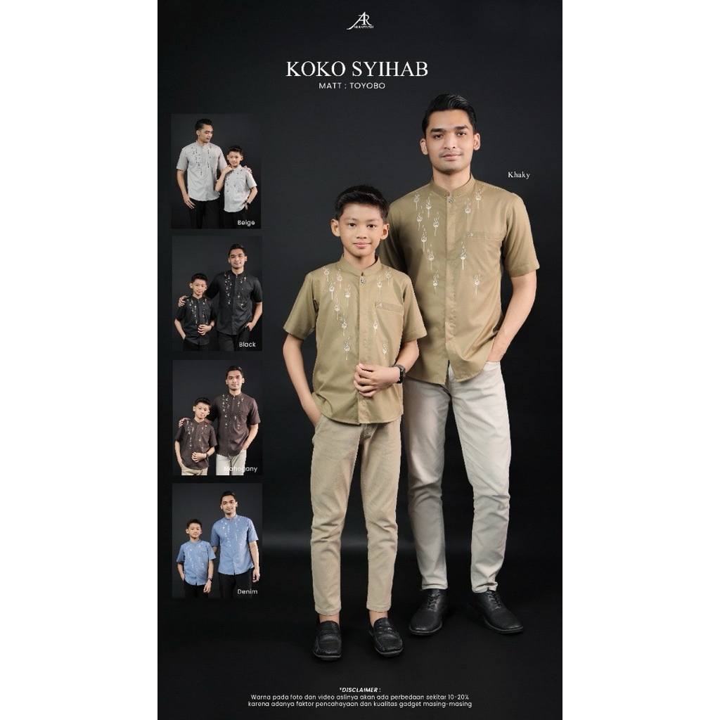 KOKO SYIHAB COUPLE SERIES AYAH & ANAK LENGAN PENDEK BY ARRAFI || Bahan Toyobo