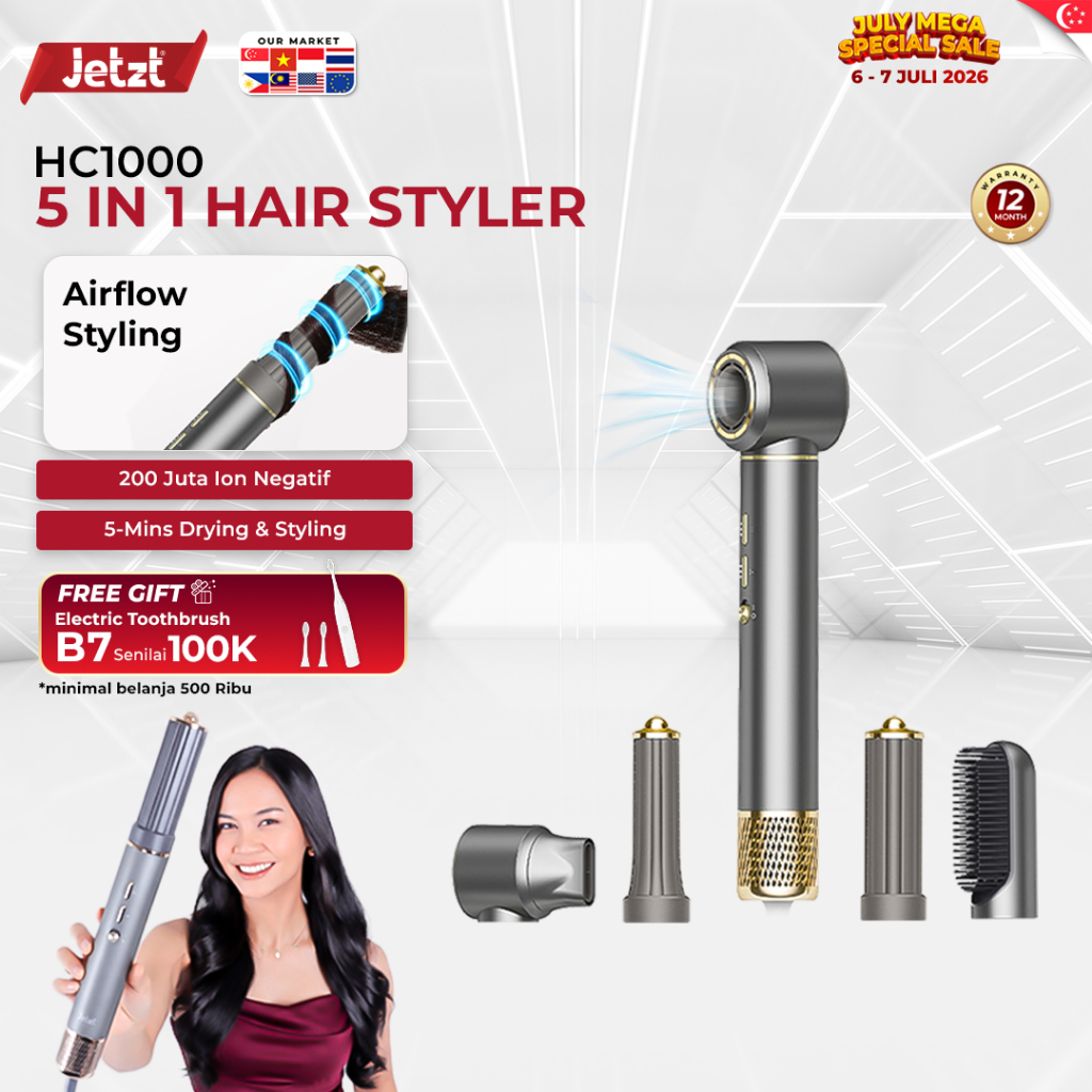 JETZT HC1000 Hair Dryer 3 in 1 Pengering rambut 200 Juta ion negatif Teknologi anti radiasi aman unt