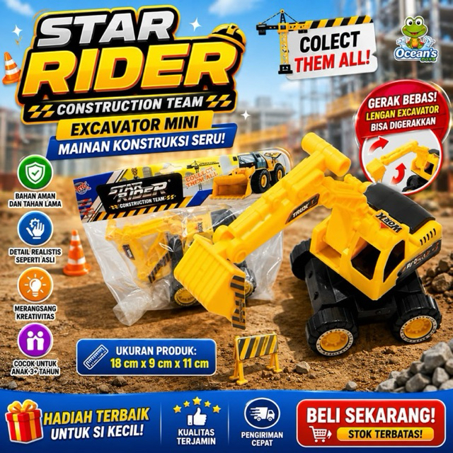 MTC TOYS Mainan Anak Truk Bego Dan Buldoser Star Rider Truck Construction MC546