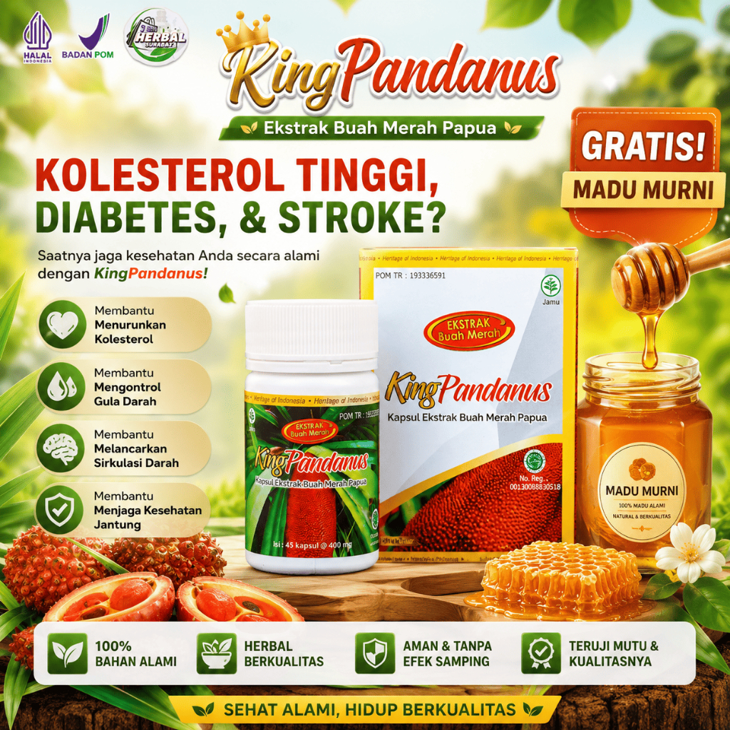 KING PANDANUS Obat Herbal Diabetes Jantung Ekstrak Buah Merah Papua 45  Kapsul