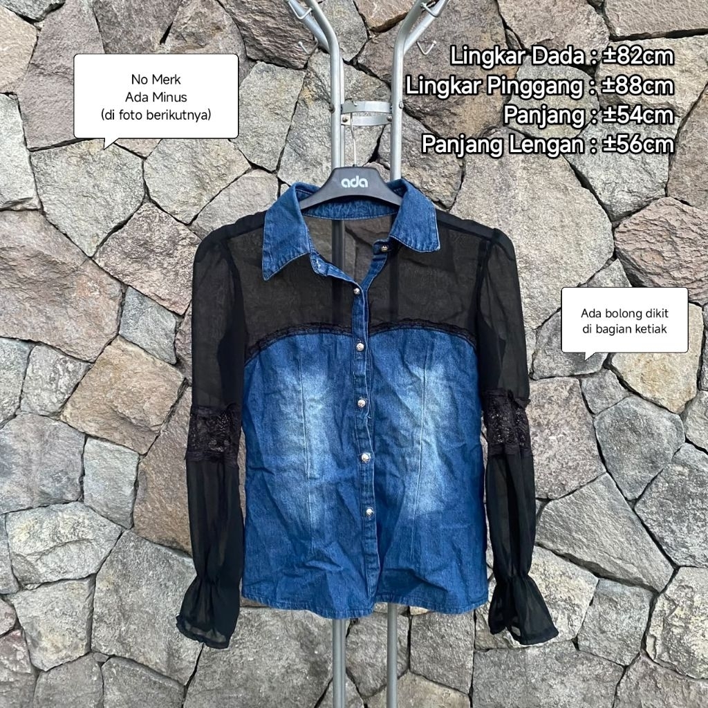 Preloved (Personal Used) Top / Atasan Kemeja Lengan Panjang Jeans Wanita
