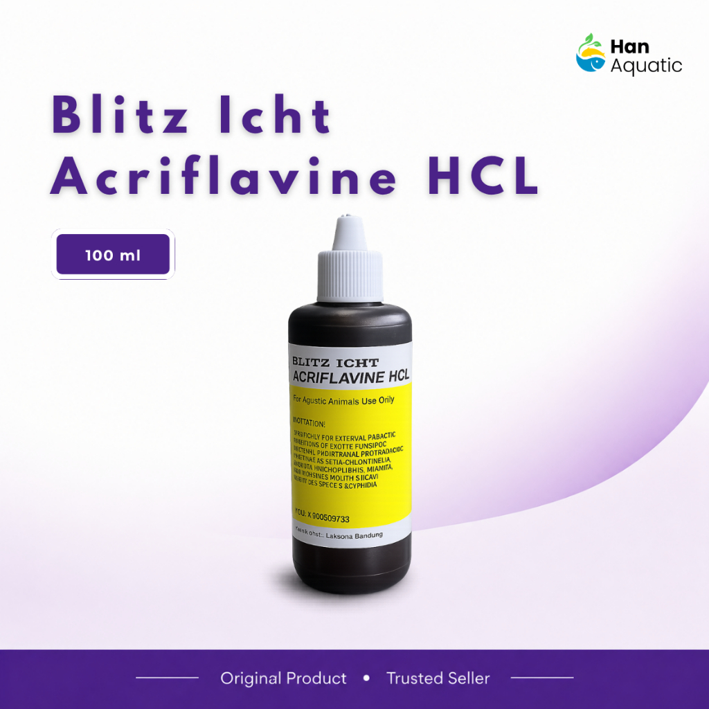 Blitz Icht Obat Kuning Acriflavine HCL untuk Pengobatan Parasit ikan 100ml