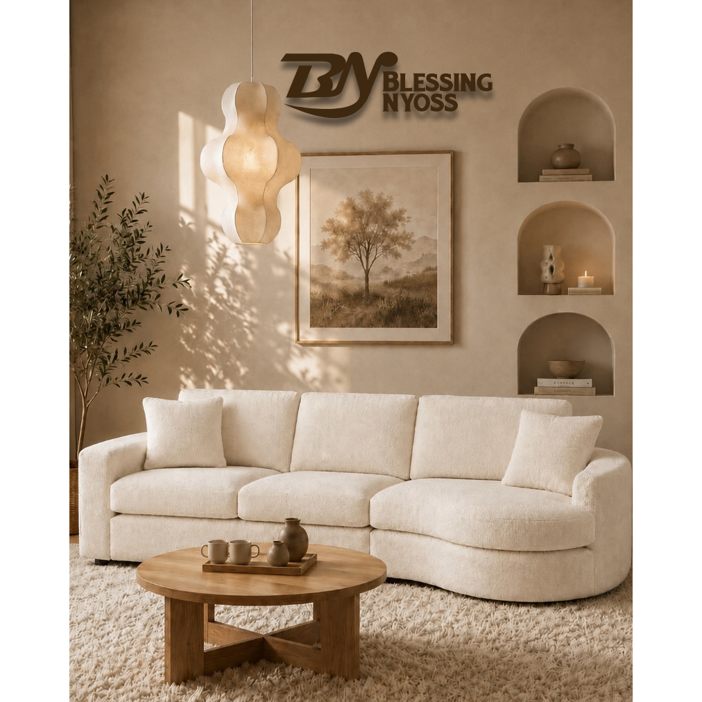 Sofa 3 Seater Minimalis Rangka Kayu Solid