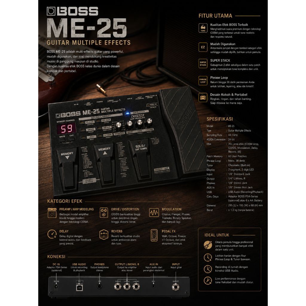 Boss ME 25 Multiple Effect Guitar
