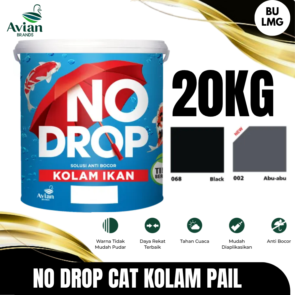 No Drop Kolam Ikan Pail 20kg // No Drop Cat Kolam Ikan Kemasan Pail Anti Rembes Anti Bocor