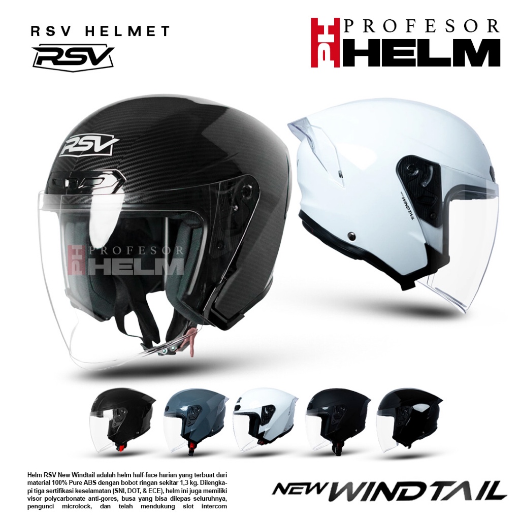 Helm RSV NEW WINDTAIL Solid Helm dewasa RSV New Windtail single visor