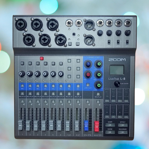Zoom LiveTrak L-8 Recording Podcasting Mixer Audio Interface Multitrack 8 Channel