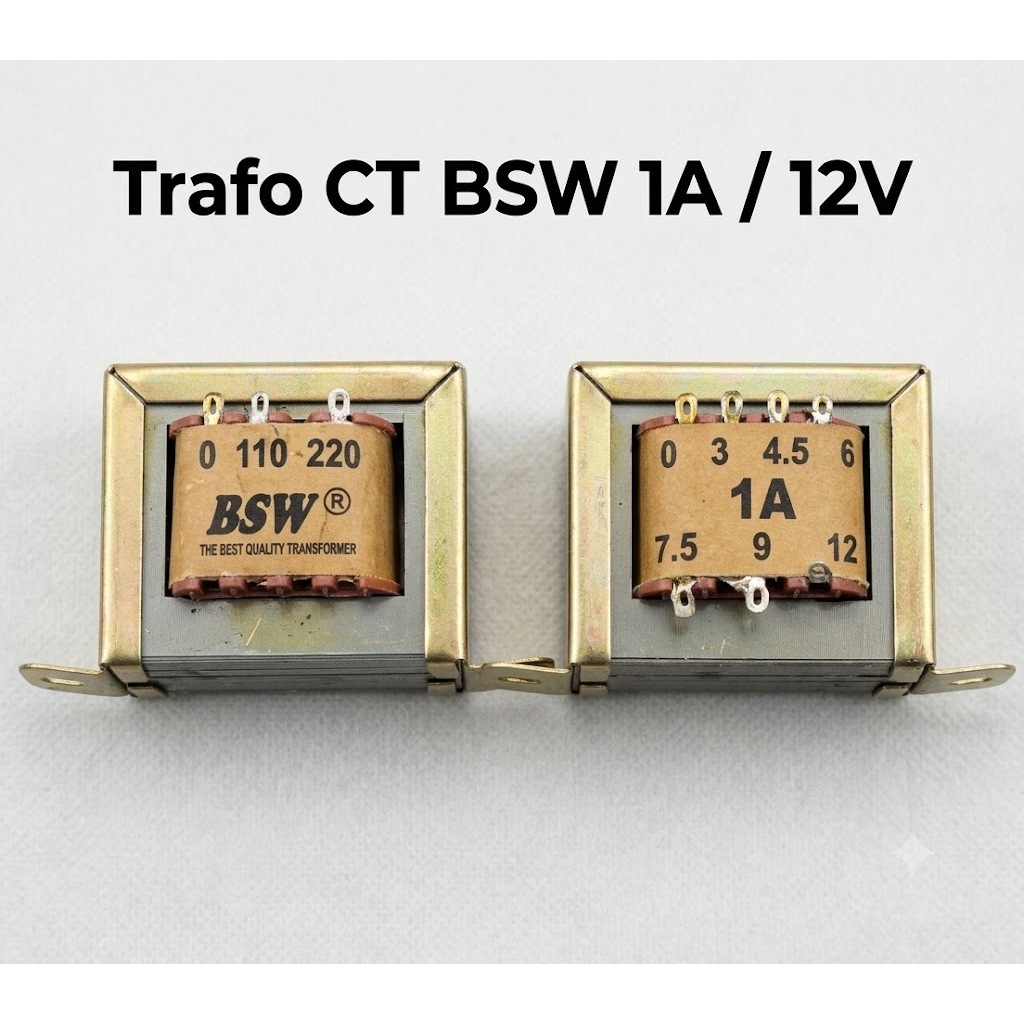 Trafo 1A 12V CT BSW / Transformer CT 1A / Trafo 1A CT 12V BSW / Trafo 1 Ampere 12 Volt BSW