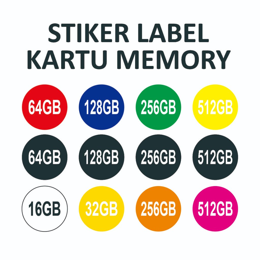 Stiker Sticker Segel Label Memory HP 16GB 128 GB 256GB 512GB