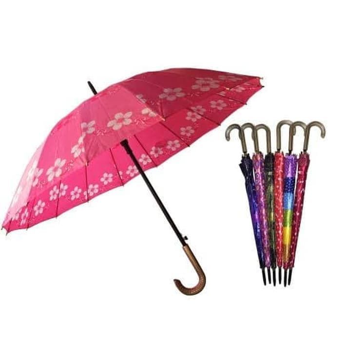NEW PAYUNG DEWASA MOTIF KEMBANG GAGANG EMAS / PAYUNG KEMBANG GAGANG EMAS - SATIN